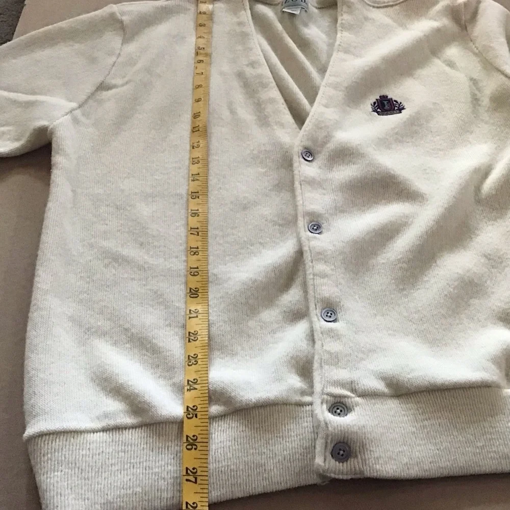 IZOD Vintage Collegiate Button Down Ivory Cardigan Size XL #Grandpa #collegiate